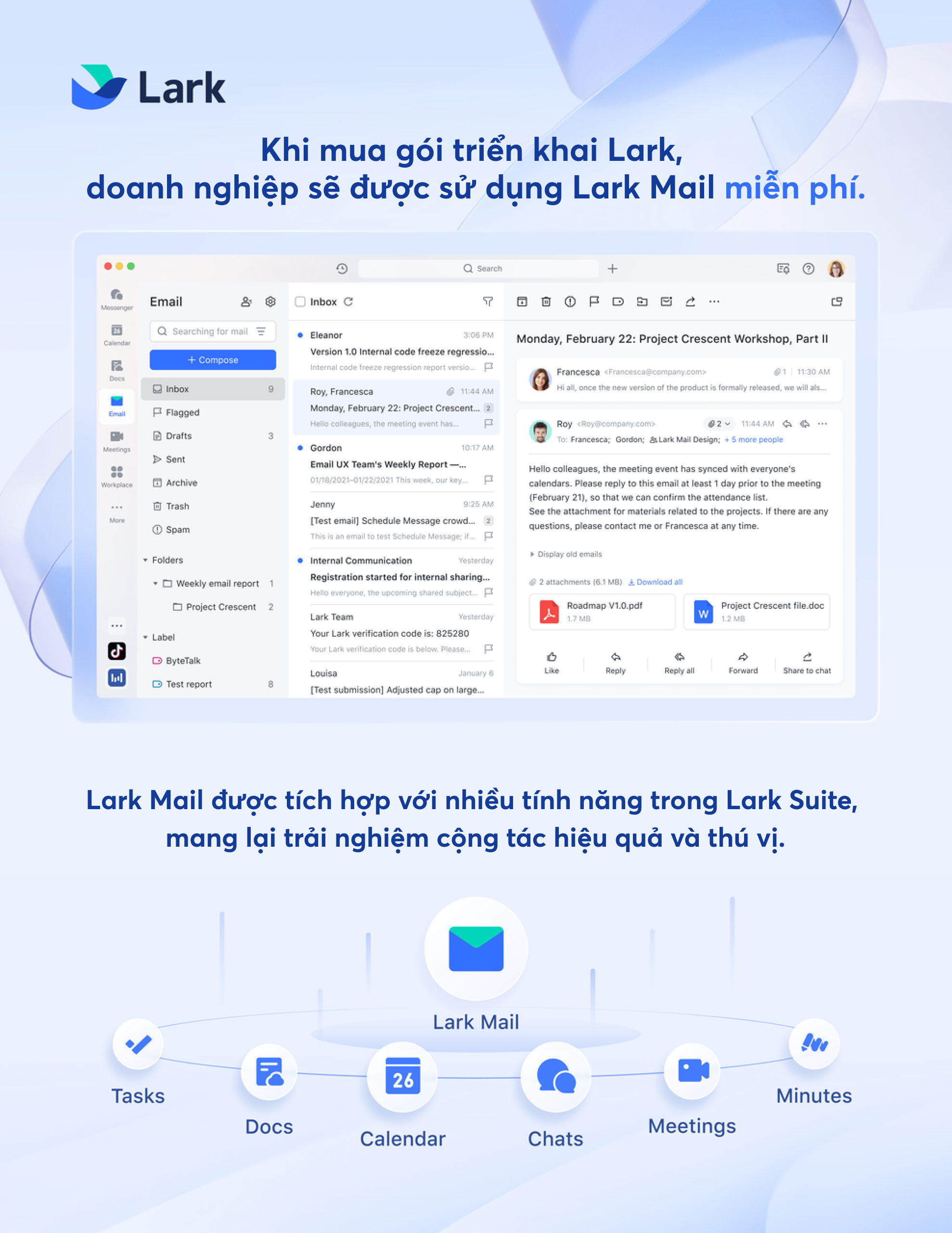 Giải pháp đồng bộ hóa email từ Gmail sang Lark Mail